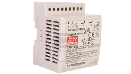 Zasilacz impulsowy 85-264V AC/ 12V DC 3,5A 42W DR-45-12