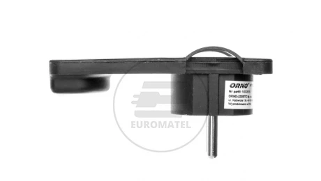 Wtyczka płaska kątowa 2P 16A 250V czarna OR-AE-1311/B