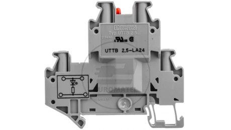 Złączka szynowa elementów kontrolnych 2-piętrowa 4-przewodowa 2,5mm2 szara UTTB 2,5-LA 24 R 3046692