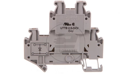 Złączka szynowa elementów kontrolnych 2-piętrowa 4-przewodowa 2,5mm2 szara UTTB 2,5-DIO/O-U 3046650
