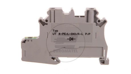 Złączka szynowa elementów kontrolnych 2-przewodowa 4mm2 szara UT 4-PE/L-DIO/R-L P/P 3046235 /50szt./