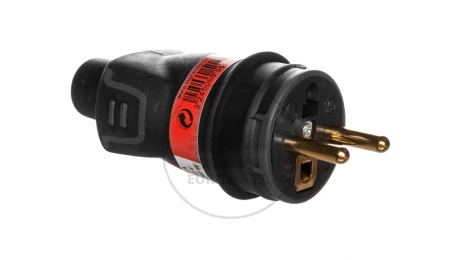 HELMO Wtyczka przenośna gumowa 16A 2P+Z 230V IP44 czarna 050114