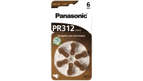 Bateria do aparatów słuchowych PR312 / PR41 1,4V /blister 6szt./