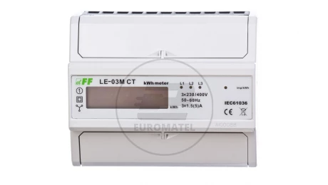 Licznik energii elektr. 3-fazowy z programowalną przekładnią zgodny z dyrektywą MID 5-6000/5A RS-485 MODBUS cyfrowy LE-03M-CT