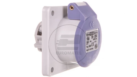 Gniazdo tablicowe niskonapięciowe proste 16A 2p 24V bez wpustu pomocniczego IP44 4322