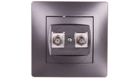 VOLANTE Gniazdo antenowe 2xTV typ F-F grafitowy 2687-08