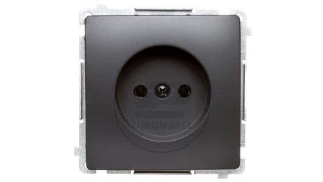 Simon Basic Gniazdo wtyczkowe bez uziemienia (moduł) 16A 250V zaciski śrubowe grafit matowy BMG1.01/28