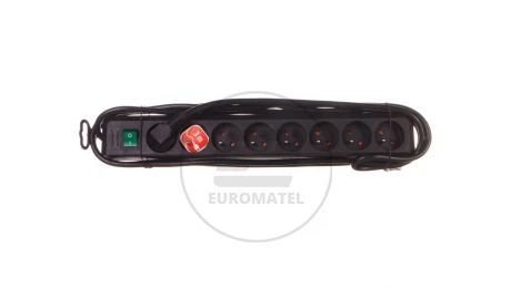Listwa zasilajaca Eco-Line 3m /z wyłącznikiem/ 8x230V czarna H05VV-F 3G1,5 1159301018