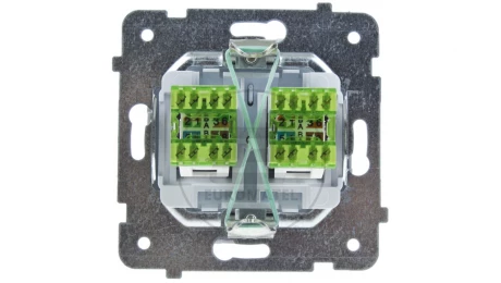 KARO Gniazdo komputerowe podwójne RJ45 kat.5e MMC srebrny perłowy GPK-2S/K/m/43