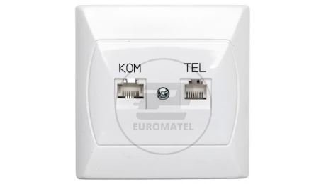 AKCENT Gniazdo teleinformatyczne RJ45 + RJ11 białe GPKT-A/F/00