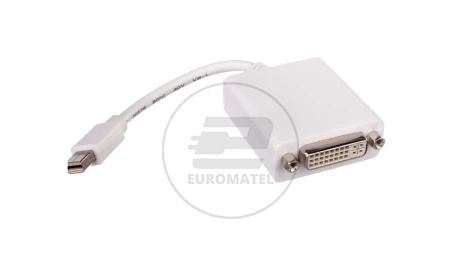 Kabel adapter miniDisplayPort 1.1a Typ miniDP/DVI-I(24+5), M/Ż biały 0,15m AK-340406-001-W