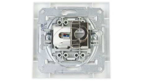 ASFORA Gniazdo teleinformatyczne kat.5e RJ45 + RJ12 białe EPH4900121