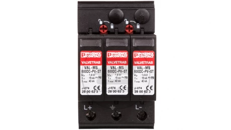 Ogranicznik przepięć C Typ 2 40kA 2,7kV 800V DC VAL-MS 600DC-PV/2+V 2800642