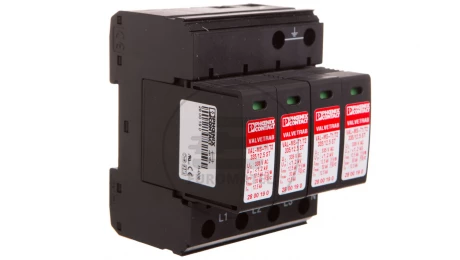 Ogranicznik przepięć B+C Typ T1+T2 4P 12,5kA 1,2kV 335V AC VAL-MS-T1/T2 335/12.5/4+0 2800645