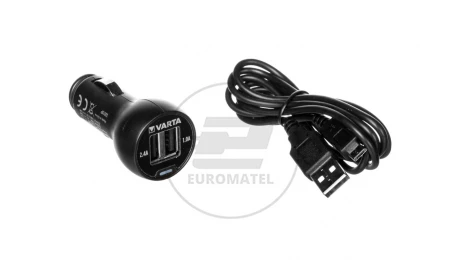 Ładowarka samochodowa 12V 2x USB VARTA /2,4A + 1A/