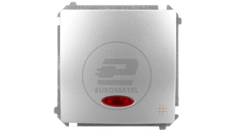 Simon Basic Łącznik krzyżowy z podświetleniem 10AX 250V srebrny mat BMW7L.01/43
