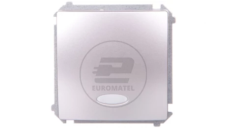Simon Basic Łącznik jednobiegunowy z podświetleniem 10AX 250V srebrny mat BMW1L.01/43