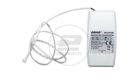 Mikrofalowy czujnik ruchu z zewnętrznym sensorem zmierzchowym 5.8GHz 360st. IP20 1200W OR-CR-246