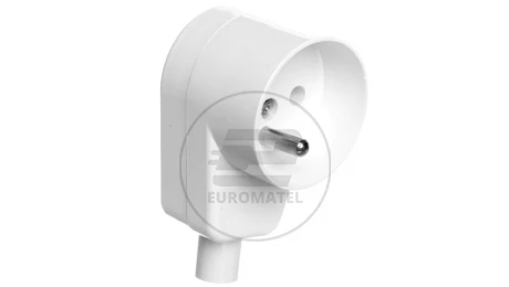 Gniazdo przenośne kątowe 16A 2P+Z 250V białe GN-170K