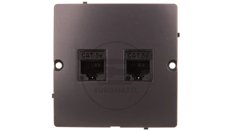Simon Basic Gniazdo komputerowe RJ45 podwójne kategoria 5e grafit matowy bmf52.02/28