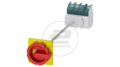 Rozłącznik główny/awaryjny 3P+N 63A 22kW AC23A 400V montaż na płycie z wałkiem pokrętło żółto-czerwone 4 otwory 3LD2514-1TL53