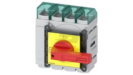 Rozłącznik główny/awaryjny 3P+N 160A 75kW AC23A 400V montaż tablicowy pokrętło żółto-czerwone piórkowe 4 otwory 3LD2305-1TL13