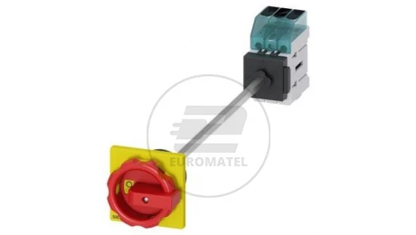 Rozłącznik główny/awaryjny 3P 63A 22kW AC23A 400V montaż na płycie pokrętło otwór centralny 22.5 mm 3LD3448-0TK53