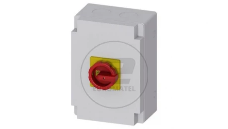 Rozłącznik główny/awaryjny w obudowie 3P 125A 45kW AC23A 400V styki pom 1Z 1R pokrętło żółto-czerwone 3LD2866-1GP53