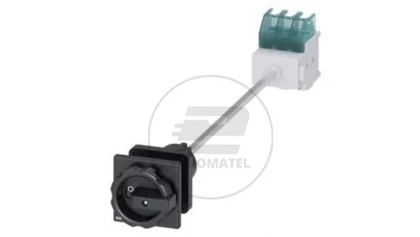 Rozłącznik główny 3P 32A 11.5kW AC23A 400V montaż na płycie z wałkiem pokrętło czarne otwór centralny 22.5 mm 3LD2244-0TK51
