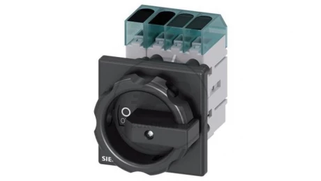 Rozłącznik główny 3P+N 63A 22kW AC23A 400V montaż tablicowy pokrętło czarne piórkowe otwór centralny 22.5 mm 3LD3454-0TL51
