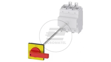 Rozłącznik główny/awaryjny 3P 250A 132kW AC23A 400V montaż na płycie z wałkiem pokrętło piórkowe 4 otwory 3LD2418-0TK13