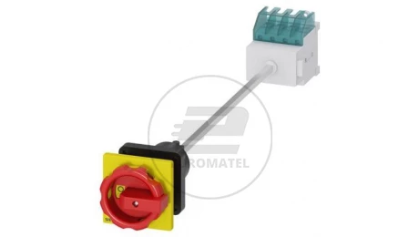 Rozłącznik główny/awaryjny 3P+N 16A 7.5kW AC23A 400V montaż na płycie z wałkiem pokrętło otwór centralny 22.5 mm 3LD2044-1TL53