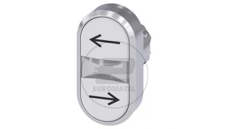 Przycisk podwójny 22mm metal biały/biały strzałki lewo/prawo przyciski płaskie z samopowrotem SIRIUS ACT 3SU1050-3AB66-0AM0