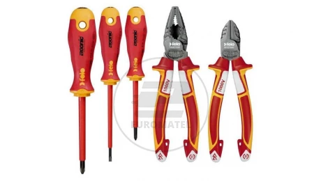 Zestaw 3 wkrętaków izolowanych Ergonic VDE z magnetyzerem + obcinaczki boczne 160mm + kombinerki 180mm 413 951 99