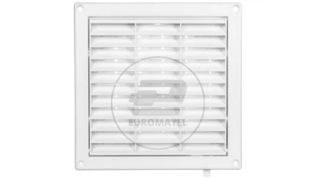 Kratka wentylacyjna 130x130mm fi 125mm biała żaluzja+sznurek T34