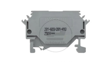Złączka szynowa 2-przewodowa diodowa 4mm2 szara 281-603/281-410 /100szt./