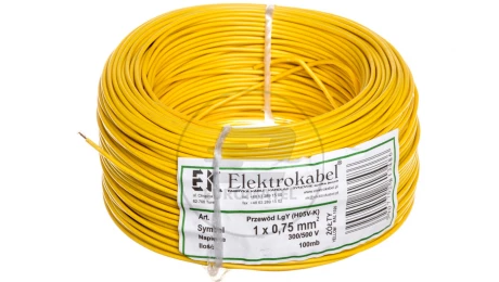 Przewód instalacyjny H05V-K (LgY) 0,75 żółty /100m/