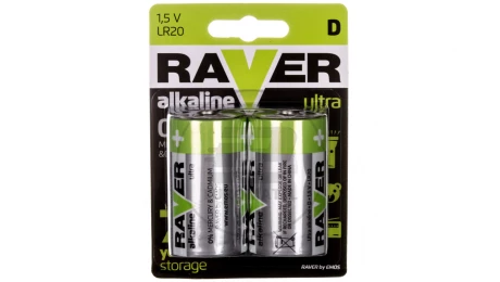 Bateria alkaliczna LR20 / D 1,5V RAVER ULTRA B7941 /blister 2szt./