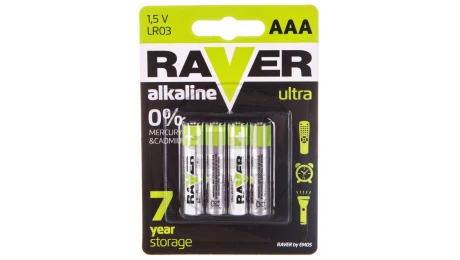 Bateria alkaliczna LR03 / AAA 1,5V RAVER ULTRA B7911 /blister 4szt./