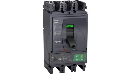 Circuit breaker Compact NSX630N, 50kA at 415 VAC, Micrologic 4.3 Vigi trip unit 570 A, 3 poles 3d LV433939