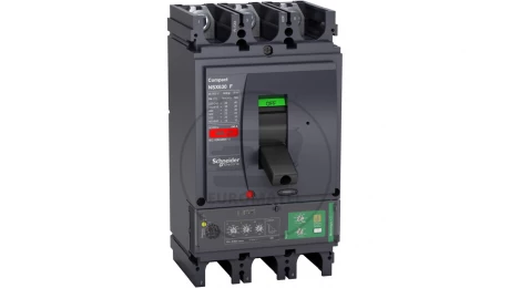 Circuit breaker Compact NSX630F, 36kA at 415 VAC, Micrologic 4.3 Vigi trip unit 570 A, 3 poles 3d LV433935