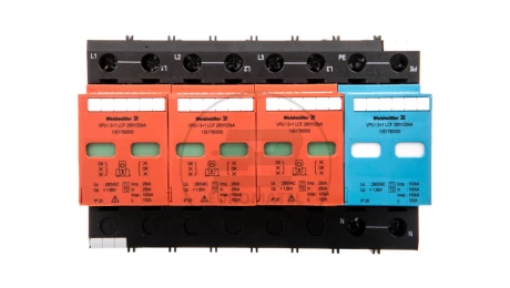 Ogranicznik przepięć B+C Typ T1+T2 3P+N 25kA 1,6kV 280V VPU I 3+1 LCF 280V/25KA 1351780000