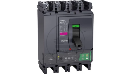 Circuit breaker Compact NSX400H, 70kA at 415 VAC, Micrologic 4.3 Vigi trip unit 400 A, 4 poles 3d LV433944