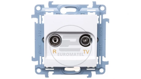 Simon 10 Gniazdo antenowe R-TV końcowe separowane białe IP20 CAK.01/11