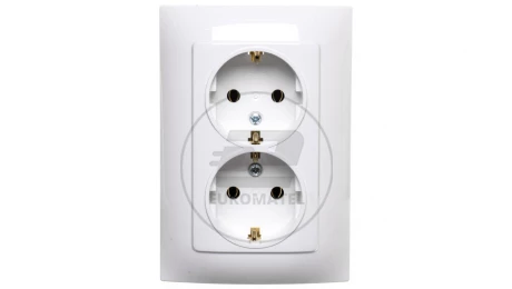 Simon 10 Gniazdo podwójne SCHUKO białe 16A 250V IP20 CGSZ2/11