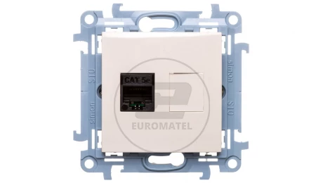 Simon 10 Gniazdo komputerowe pojedyncze RJ45 kat.5e kremowe C51.01/41