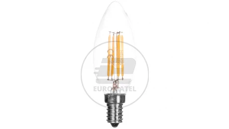 Żarówka LED filament świecowa 230V 4W E14 470lm C35 2700K 25000h LED-2722