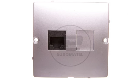 Simon Basic Gniazdo komputerowe pojedyncze RJ45 kat. 5e srebrny mat BMF51.02/43