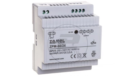 Zasilacz impulsowy TH-35 60W 24V DC ZPM-60/24 EXT10000211