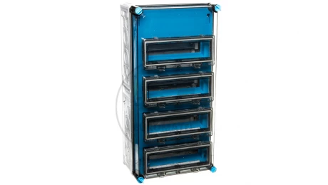Skrzynka modułowa Mi, IP 65, wlk.4 - 4x12 modułów, z zac.Fixconnect i 4 okienkami  Mi 1444  2000609
